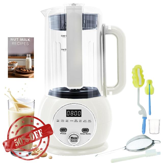 51OZ 10 in 1 Automatic Nut Milk Maker with 20 Blades