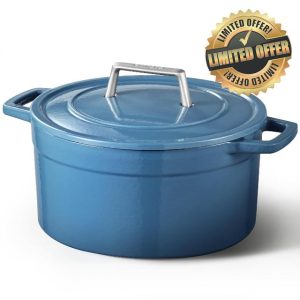 CAROTE Cast Iron Dutch Oven Pot with Lid