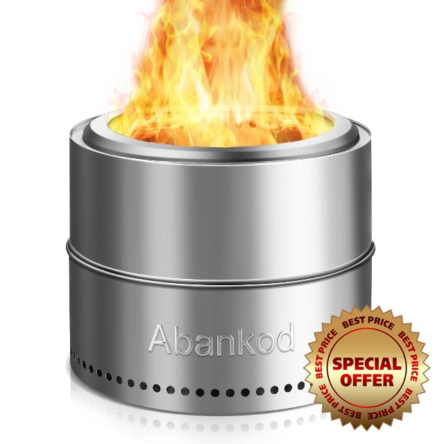 Smokeless Fire Pit - 19.5" Outdoor Fire Pit Removable Ash Pan