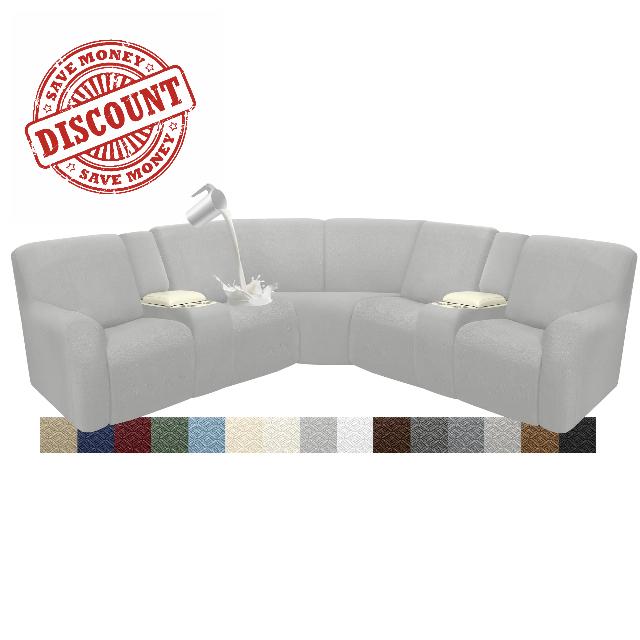 Reclining Sectional Couch Covers L Shape Waterproof Washable Recliner Sofa Cover for L Shaped Sectional Super Stretch Soft Corner Recliner Slipcovers (5 Seater 2 Console Cover
