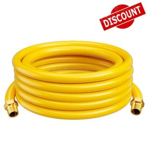 Flexible 100ft 3/4" Natural Gas Hose - CSST Corrugated Stainless Steel Tubing with 2 Male Adapter Fittings
