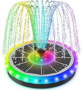 Solar Fountain Color LED Lights, SZMP 4W Solar Powered Bird Bath Fountains, 4000 Battery, Outdoor...