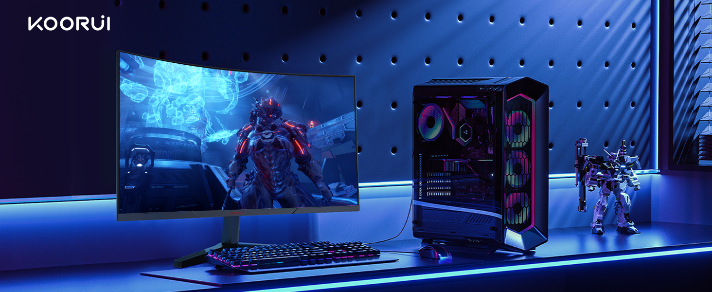 KOORUI 27 Inch 165Hz Gaming Monitor Curved - 1ms Response Time