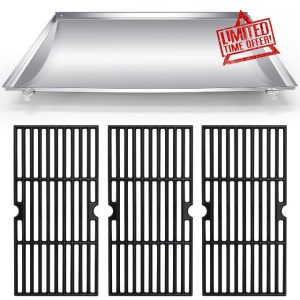 Hiorucet Stainless Steel G517-6600-W1 Trough & Grill Grates for Charbroil 463250512