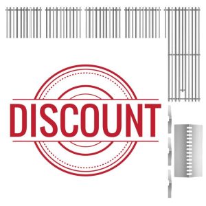 5 Packs Cooking Grid Grates with 16631 16520 Heat Plate Set Replacement for Bull Grill Parts