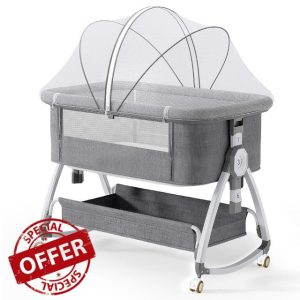 Baby Bassinet 4-in-1 Convertible Bedside Crib
