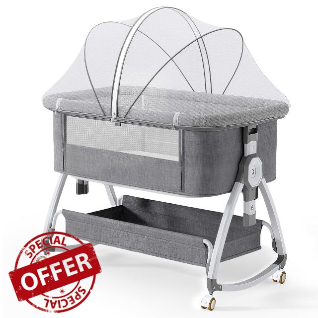 Baby Bassinet 4-in-1 Convertible Bedside Crib