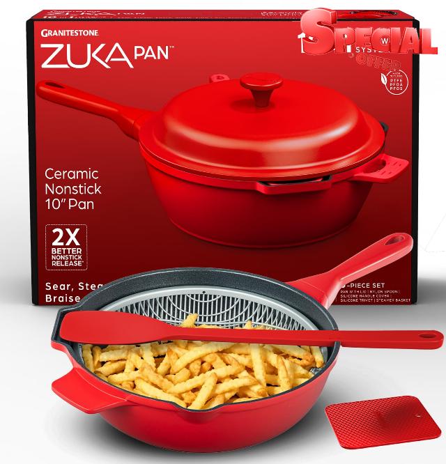 ZUKA 10 in 1 Ceramic Pan by Granitestone