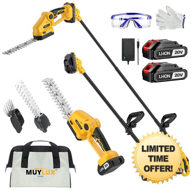 Cordless Pole Hedge Trimmer Electric Shrub Trimmer Long Reach Pole Saw for Tree Trimming