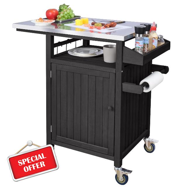 Outdoor Grill Cart with Storage