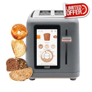 Touch IQ Matte Grey 2-Slice Toaster with High-Resolution Touch Screen