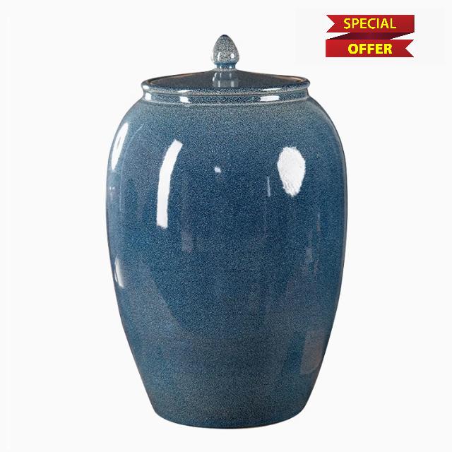 Ceramic Rice Jar Ceramic Rice Bucket With Lid Grain & Rice Storage Ceramic Container Large Food Storage Container Large Rice Jar For Grains Candy Coffee Beans Rice