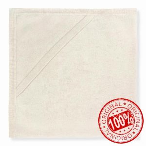 Jet&Bo BABY 100% Cashmere Receiving Blanket with Hood in Natural - Unisex