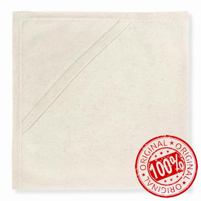 Jet&Bo BABY 100% Cashmere Receiving Blanket with Hood in Natural - Unisex