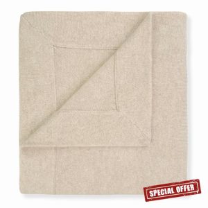 Jet&Bo BABY 100% Cashmere Baby Blanket Luxe Knit Design in Brown Sugar - 32" x 40" - Ultra Soft