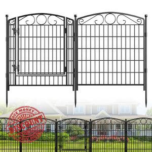 10 Panels Decorative Garden Fence with Gate