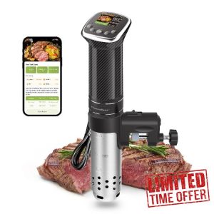 KitchenBoss Wifi Sous Vide Cooker: Sous-vide Machine Ultra-quiet 1100W Precision Cooking Machine Built-in TFT Recipes