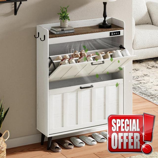 ChooChoo Shoe Storage Cabinet with 2 Flip Drawers
