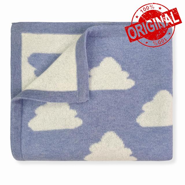 Jet&Bo BABY 100% Cashmere Baby Blanket ‘The Sky’s The Limit’ Cloud Design - Unisex
