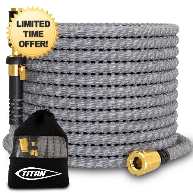 TITAN Garden Hose 100FT | NON-EXPANDING Durable