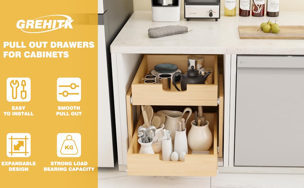 slide out drawers for kitchen cabinets