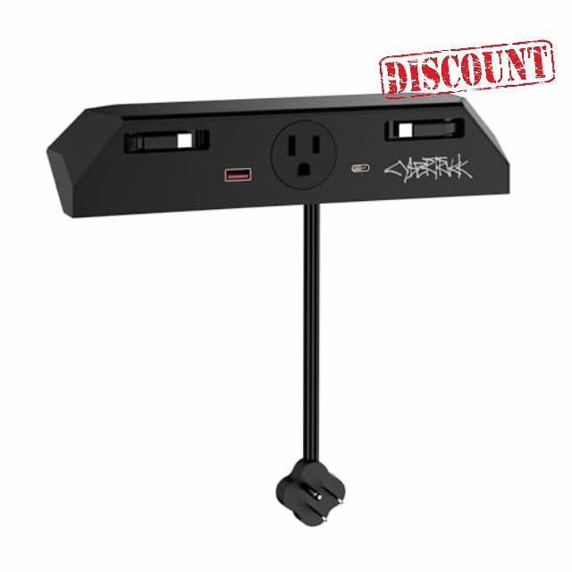Cybertruck Multi-Ports USB Hub for Tesla Cybertruck 2023+ Center Console Hidden Fast Charger with Retractable Cable Dual USB-C Ports Docking Drawer Station Accessories (Cyberbeast)