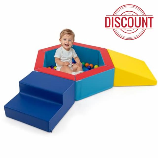COSTWAY 3-Piece Soft Play Climbing Blocks
