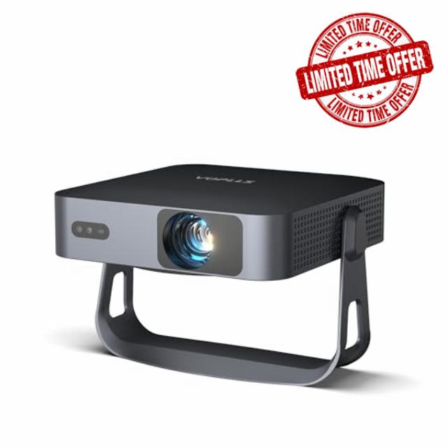 【Netflix Officially & 360°Adjustable Stand】Mini Projector 4K with Auto Focus & Keystone