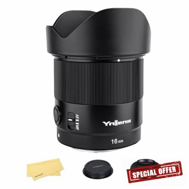 YONGNUO YN16MM F1.8S DA DSM AF/MF APS-C Frame Wide Angle Prime Lens for Sony E Mount Cameras Compatible with Sony ZV-E10