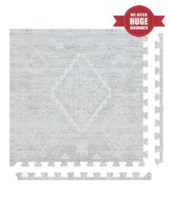 Baby Play Mat – 4x8 Gray Ula – Set of 8 Tiles – Cushioned EVA Foam Play Mat for Floor