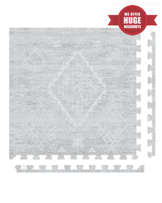 Baby Play Mat – 4x8 Gray Ula – Set of 8 Tiles – Cushioned EVA Foam Play Mat for Floor