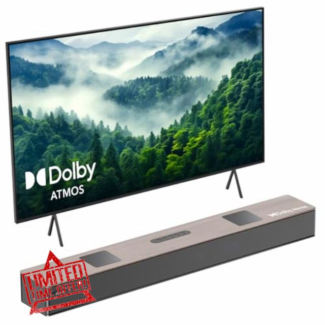 Hiwill Wooden 5.2.2ch Sound Bar with Dolby Atmos 3D Spatial