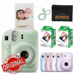 Fujifilm Instax Mini 12 Instant Camera Mint Green with 40 Sheets Fujifilm Instax Mini Film Bundle