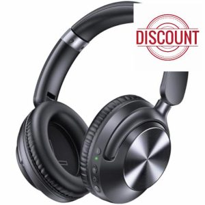 TAGRY Active Noise Cancelling Headphones 100H Playtime Wireless Over Ear Bluetooth Headphones Fast Charging Earphones with Deep Bass Comfort Light Weight Headsets for Travel Home Office PC Black