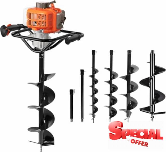 68cc 2.5kw Big Power Post Hole Digger Ground Drilling Machine Earth Auger 68cc with Drill bit (150mm Drill bit)