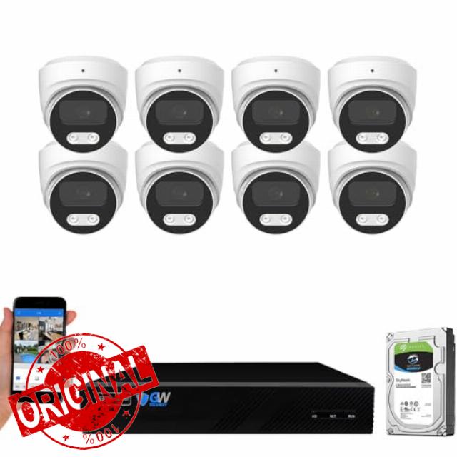 GW Security 8 Channel 12MP NVR 4K Security Camera System with 8 x 8MP PoE Spotlight Color Night Vision Outdoor/Indoor Microphone Dome Cameras