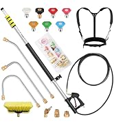 ExtraFein 24 FT Telescoping Pressure Washer Wand Extension, Aluminum Power Washer Extension Wand ...