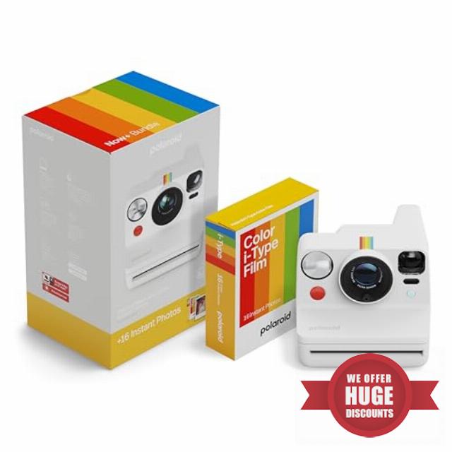 Polaroid - NOW+ Gen3 - Instant Camera Bluetooth Connected - Camera + Color Film Bundle (16 photos) White (6563)