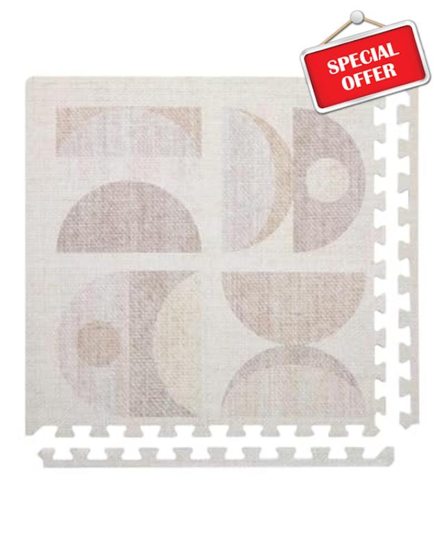 Baby Play Mat – 4x6 Sandstone Luna – Set of 6 Tiles – Cushioned EVA Foam Play Mat for Floor