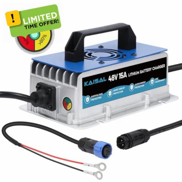 Lithium Battery Charger 48 Volt/58.4V 15A for 48V (51.2V) LiFePO4 Battery 0V Wake Up 48V Lifepo4 Battery Charger