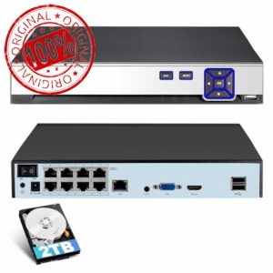 TOWODE 8CH POE Network Video Recorder for Home Security Camera System Work with 4K/2K/3MP/4MP/5MP/6MP/8MP/1080P IP Cameras PoE NVR
