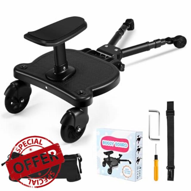 JoyCushy Universal Buggy Board with Pram Organiser Bag