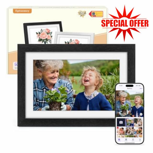 Digital Photo Frame Oak Wood: Eptusmey 32GB Memory 1280x800 HD Touch Screen Digital Picture Frame Wifi Wall Mountable Auto-Rotate Share Instantly via Uhale