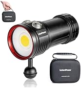 LetonPower B15 Diving Torch, 8000Lumens Super Bright Underwater 80m Video Light, Scuba Dive Lig...