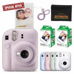 Fujifilm Instax Mini 12 Instant Camera Lilac Purple with 40 Sheets Fujifilm Instax Mini Film Bundle