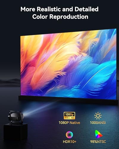 1000ANSI Smart Projector with Auto Keystone Protable Projectors Home Theater Movie Outdoor Mini Proyector