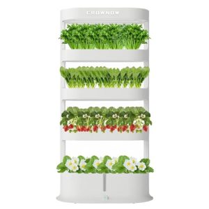 5-Layer Large Capacity Hydroponic Tower with LED Grow Light