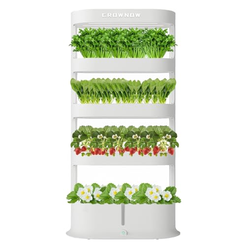 5-Layer Large Capacity Hydroponic Tower with LED Grow Light