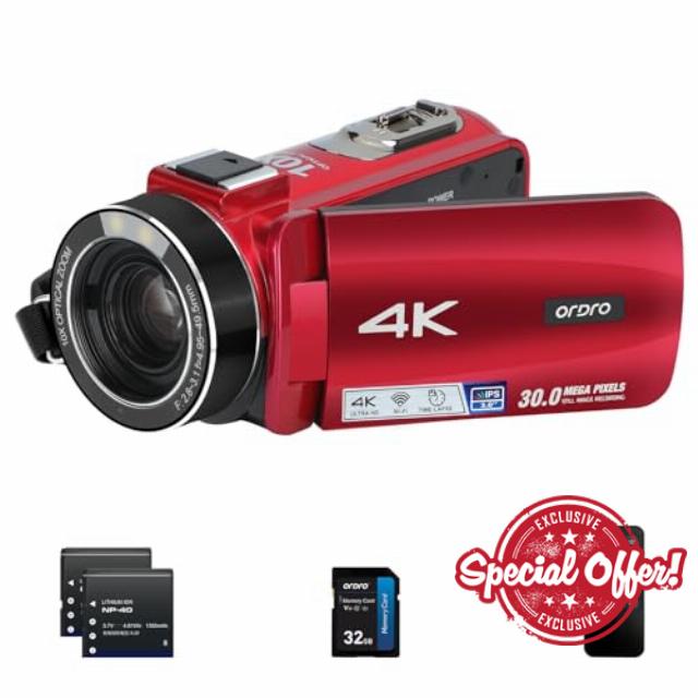 Video Camera with 10X Optical Zoom