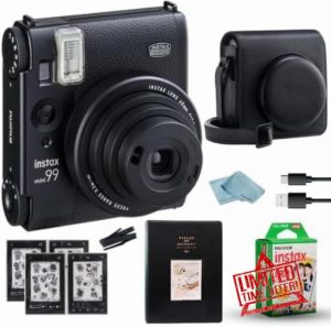 Fujifilm Mini 99 Instax Film Camera (Black) + Instax Mini Film Twin Pack (20 Sheets) + Camera Case + Mini Photo Album (60 Pockets) + BluebirdSales Photo Accessories Bundle
